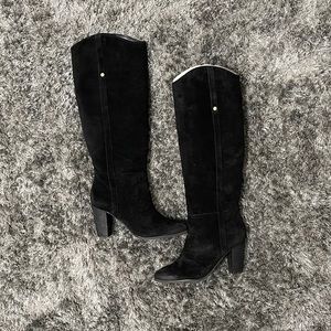 Black Suede Tall Boots